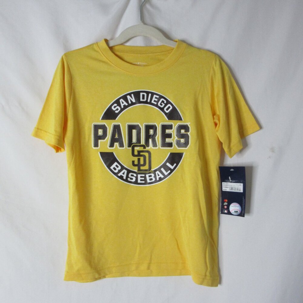 San Diego Padres MLB Kids Official Logo T-Shirt Yellow Size Youth XS NWT - Picture 9 of 9